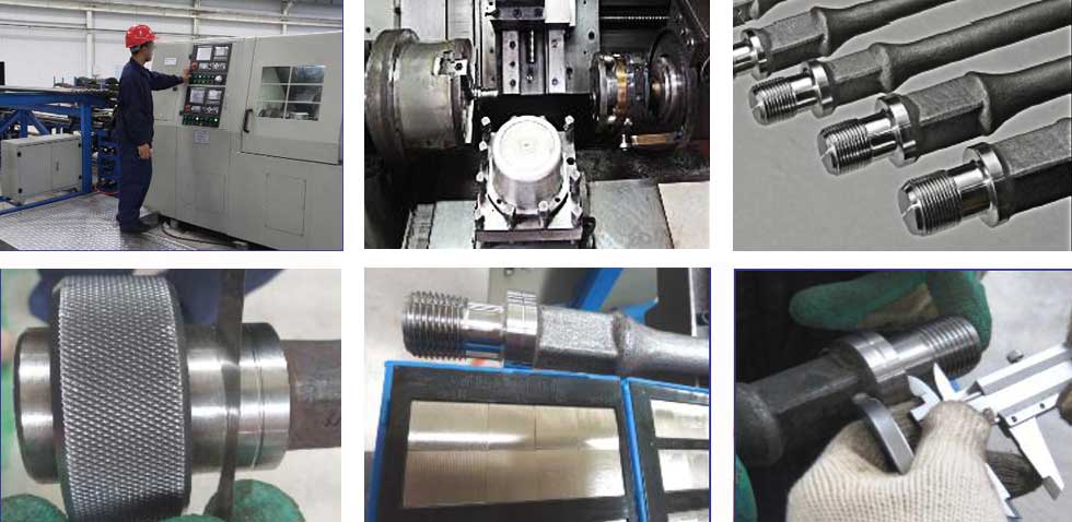 تشغيل أطراف قضبان الضخ وقلاووظها بتقنية CNC